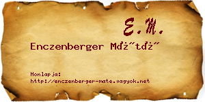 Enczenberger Máté névjegykártya