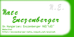 mate enczenberger business card